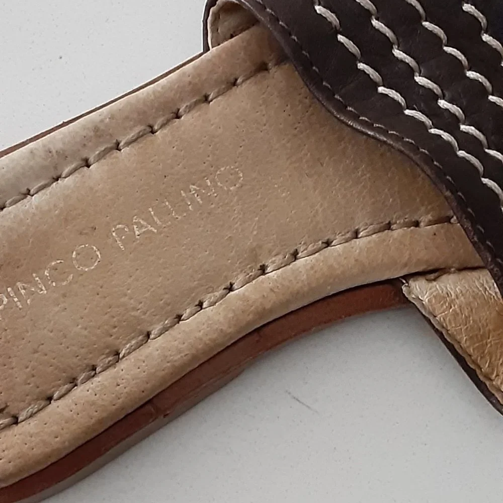 Pinco Pallino little girl brown leather slides - made in Italy size 26